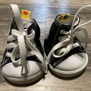 Build A Bear High Top Black & White Sneakers Shoes Teddy Converse Style BABW
